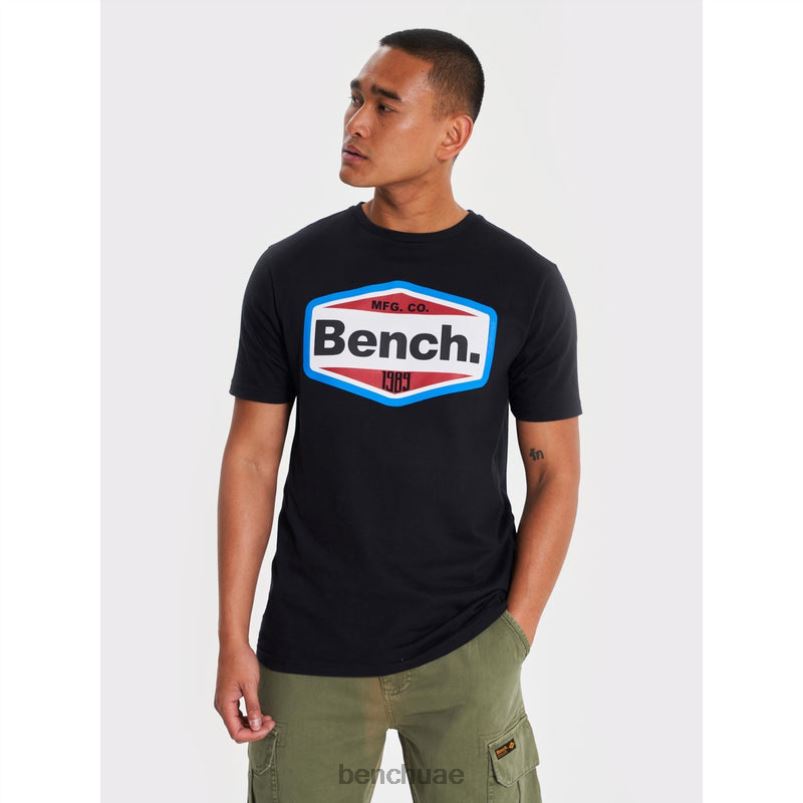 Bench رجال تي شيرت ثانيل VN48R10 ثياب أسود