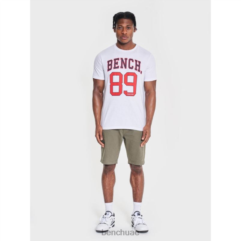 Bench رجال تي شيرت هتر VN48R16 ثياب أبيض