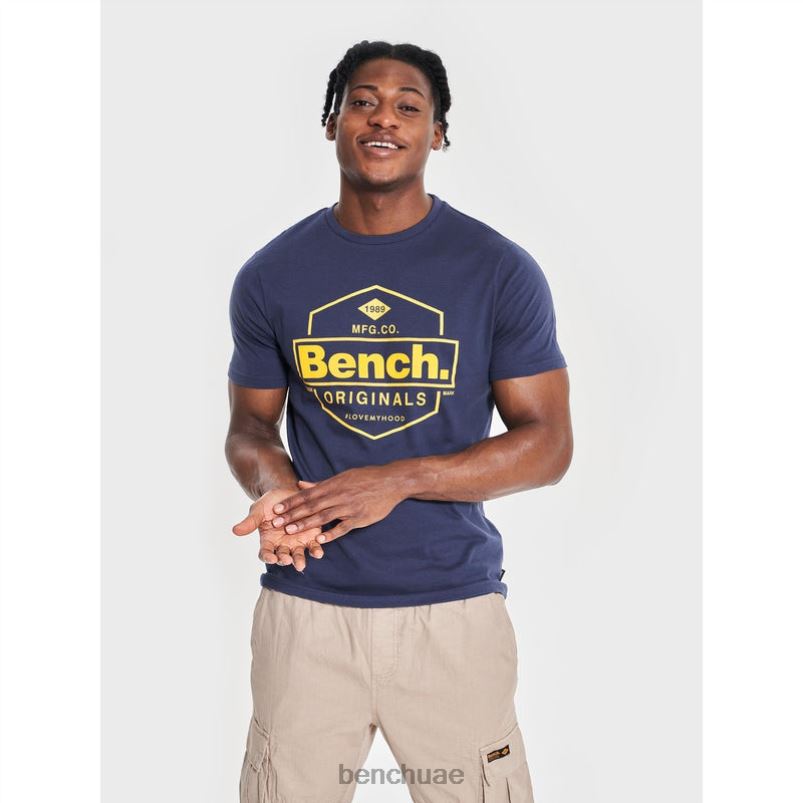 Bench رجال تي شيرت دينزو VN48R6 ثياب القوات البحرية